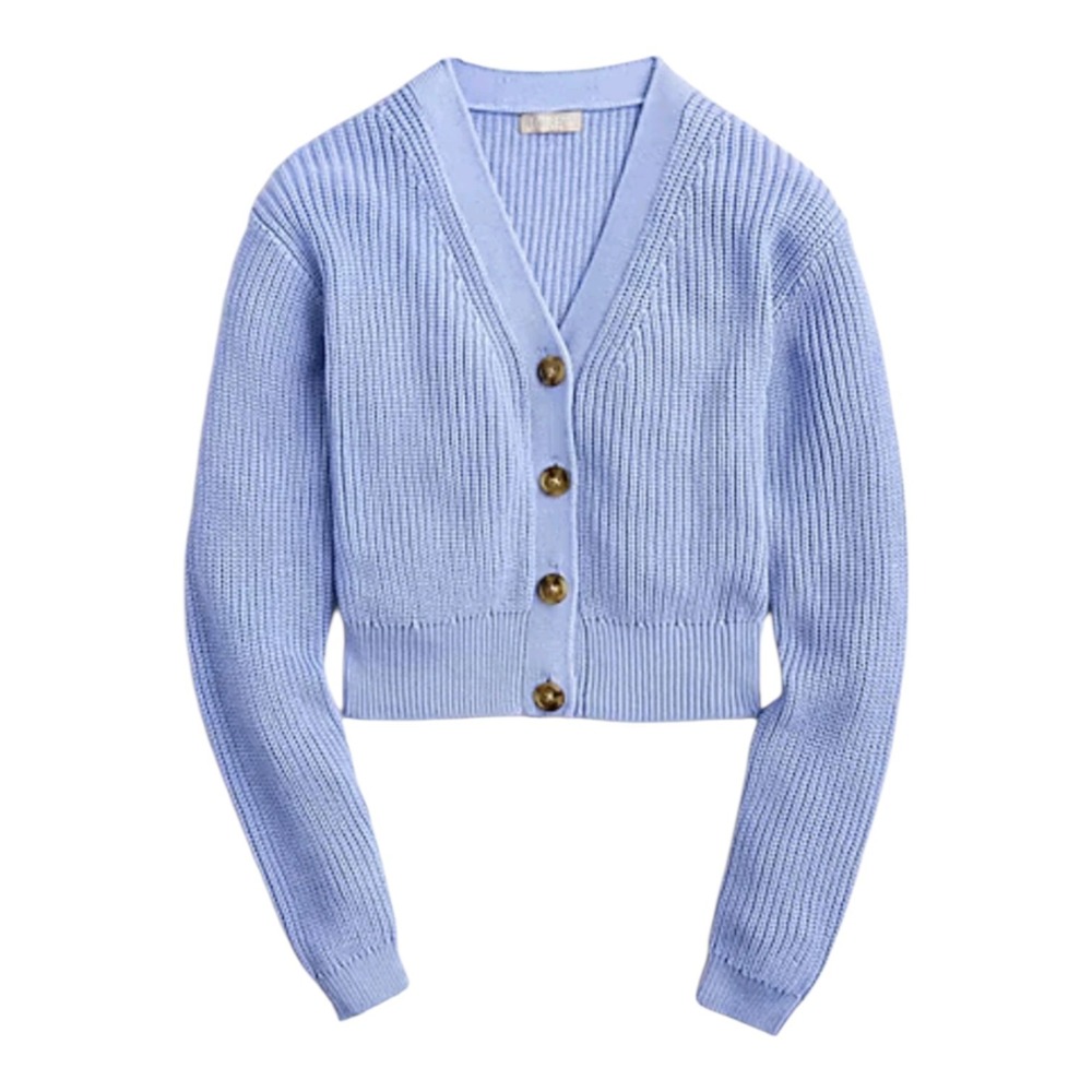 J. CREW  Women's Size XL Cotton/Cashmere Button Front Cropped V-neck Cardigan